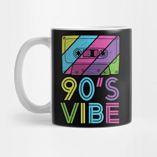 Retro 90s Vibe Old School Colorful // Vintage Audio Cassette Tape Mug